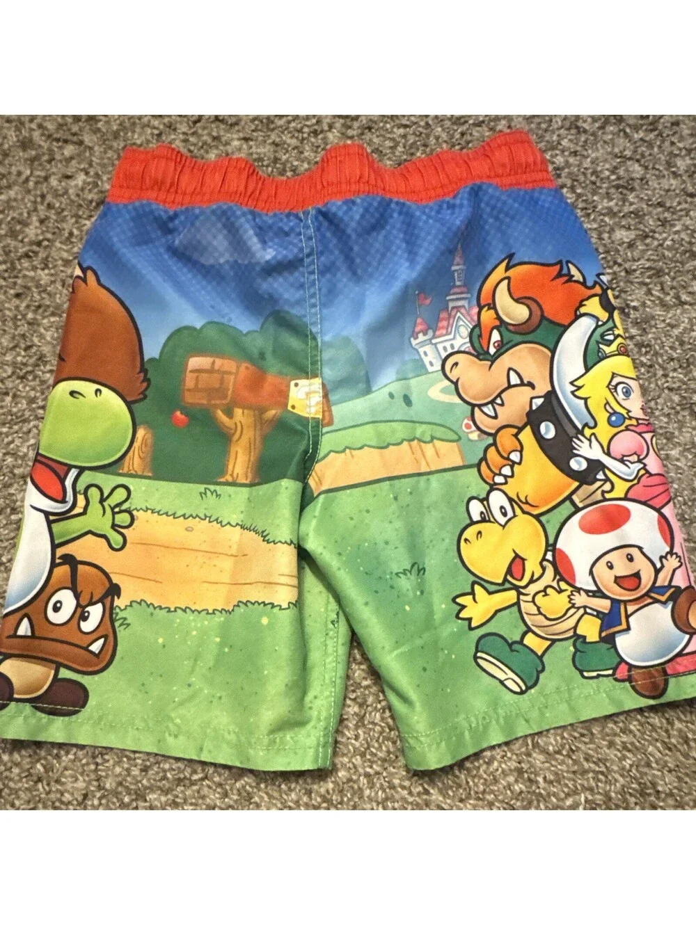 Boys XS Super Mario Swim Trunks Multicolor Graphic Print Lined Drawstring [COPY]